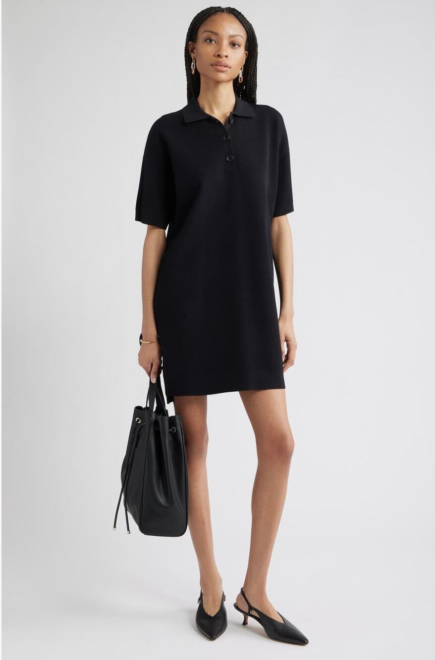 Chic Nordstrom Black Polo Sweater Dress - Size L/XL New